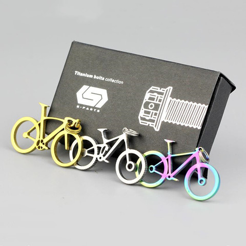Road bike downhill mountain bike titanium pendant riding keychain 3-color competition prize ► Photo 1/6