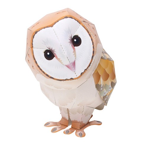 Barn Owl Bird Folding Cutting Mini Cute 3D Paper Model Papercraft Flying Animal Figure DIY Kids Adult Craft Toys QD-044 ► Photo 1/6