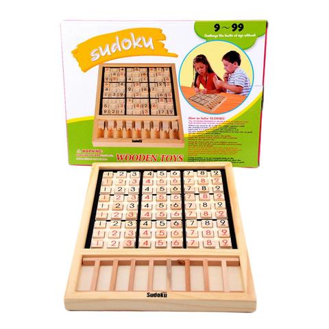 Educational Intelligence Puzzle Toys Wooden Board Games Montessori Wooden Sudoku Chess Parent-child Game Puzzle Jiugongge Toys ► Photo 1/6