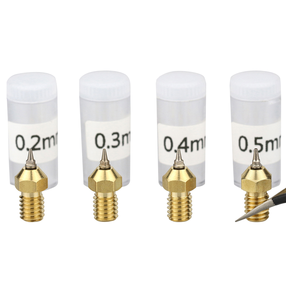 3mm Filament 0cn New RepRap 3D Printer Brass Nozzle 0.2/0.3/0.4/0.5 For 1.75mm 