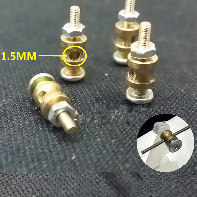 10 Pcs Linkage Stoppers For RC Planes – Copper Push Rod Connectors With Nuts & Screws | D4x1.6mm & D4x2.5mm Sizes-514235