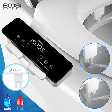 Soosi Bidet Toilet Seat Attachment Non-Electric Mechanical Bathroom Washing Dual Nozzle Sprinkler Fresh Water Sprayer Hot & Cold ► Photo 1/6