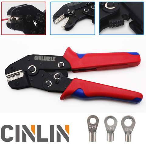 Bare Brass Terminals Crimping pliers and Rugged crimp dies set Ratcheting Wire Crimping Tools Terminals Electrical ► Photo 1/6