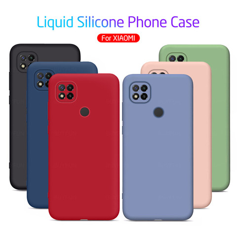 redmi9c Case Soft Candy Color Liquid Silicone Phone Back Cover For xiaomi redmi 9c 9 c c9 red mi 9c nfc smartphone Cases cover ► Photo 1/6