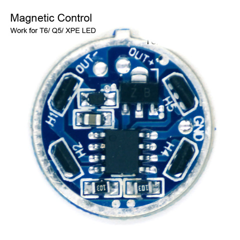 Flashlight 2.5-4.2V Magnetic Control Driver Board for LED XPE Q5 R5 T6 U2 PCB Driving Plate for 1x18650 Lithium Battery ► Photo 1/2