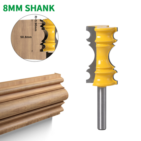 1PC 8MM Shank Milling Cutter Wood Carving Large Elaborate Chair Rail Molding Router Bit  Line knife Tenon Cutter Woodworking ► Photo 1/6