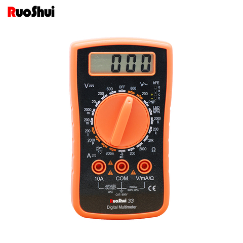 RuoShui 33 Digital multimeter mini Portable AC / DC voltage diode hEF Resistance Current tester Easy to use Voltmeter multimetro ► Photo 1/6