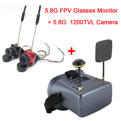 5.8G FPV VR Glasses With DVR auto-searching 5.8G 40CH FPV Goggles HD brightness LCD 2000mA and 200mW transmitter 1200TVL camera ► Photo 1/6