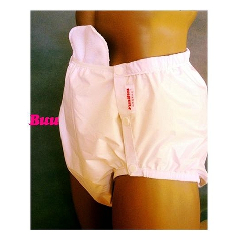 Free Shipping FuuBuu2214-WHITE-XL adult diapers non disposable diaper plastic diaper pants PUL ABDL ► Photo 1/1