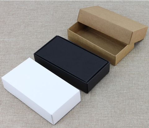 10pcs Blank Cardboard Box With Lid,White/Black/Kraft Paper Carton Box,Large Gift Box Packaging ► Photo 1/5