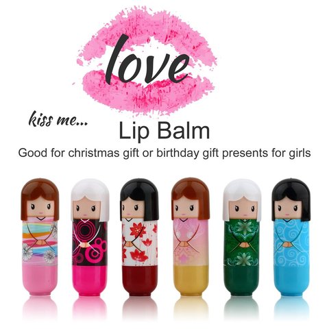 Kimono Doll Lipstick Cute Lovely Pattern Gift For Girl Lady Colorful Girl Lip Balm New Year Pretty Present Lip Gloss Cosmetics ► Photo 1/6