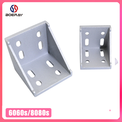 6060 8080 Aluminum Angle Brackets Corner Joint Connector for T Slot Aluminum Profile 6060 or 8080 Series ► Photo 1/6