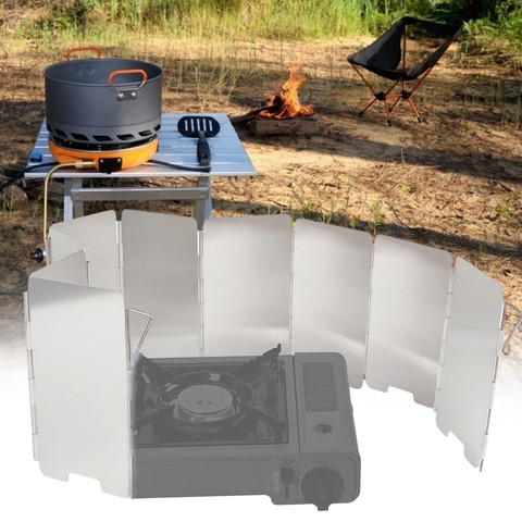 Aluminum Alloy Stove Wind Shield Mini Thick Wind Shield Outdoor Camping Gas Stove Portable Folding Wind Shield ► Photo 1/6