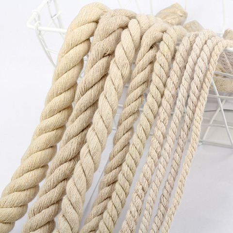 1KG Black Beige White Three Twisted Cotton Rope 5mm/6mm/7mm/8mm/9mm/10mm/12mm/15mm/18mm/20mm Handmade Craft Decoration Handbag ► Photo 1/6