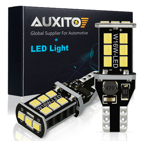 AUXITO 2x W16W T15 LED Canbus Bulbs Canbus Error Free LED Backup Lights 921 912 W16W LED Bulbs Car Reversing Lamp Xenon White ► Photo 1/6