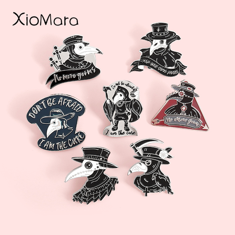 Plague Doctor Series Enamel Pins Fashion Punk 'THE CURE' Lapel Badges Wholesale Pins Brooches Jewelry Gifts for friends ► Photo 1/6