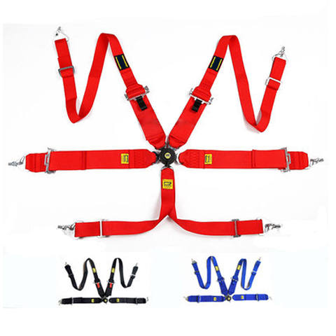 Car 6 Point Seat Belt Quick Release Adjustable Strap Nylon Harness Universal Racing Seat Belt Harness Camlock with Logo ► Photo 1/6