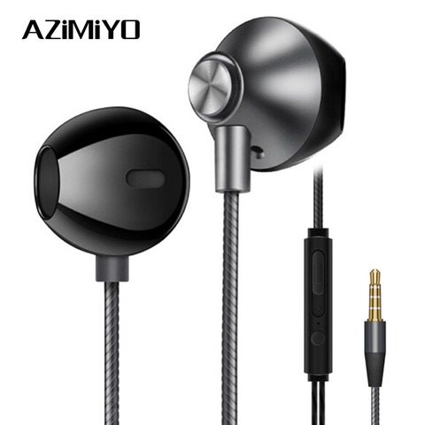 AZiMiYO Metal bass Earphones Comfortable In-Ear Noise Cancelling earbuds 3.5 mm Microphone Hi-Res Audio Half In-Ear earphone ► Photo 1/6