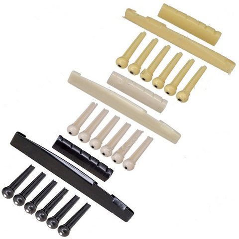 Portable 6-String Guitar Bridge Pins Saddle Nut Acoustic Cattle Tailpiece Plastic Guitar Accessories for Acoustic Guitar Quality ► Photo 1/6