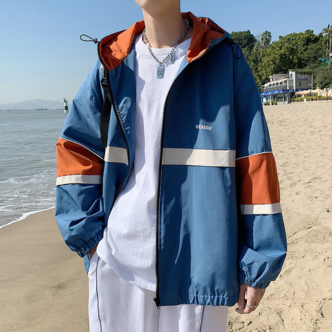 Jacket for men style japanese 2022 fashion spring coat windbreaker hooded zipper outwear ► Photo 1/6