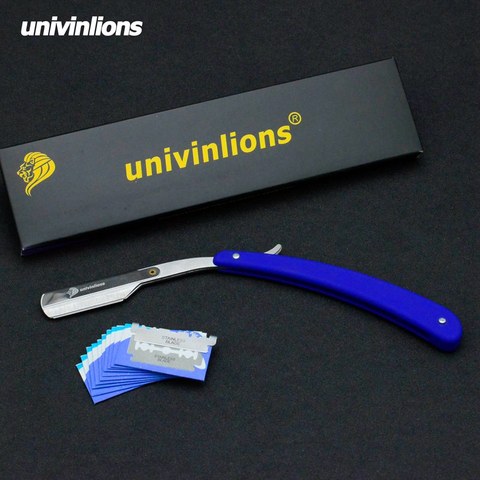 Univinlions straight plastic handle foldable sharp blade razor stick for men women barber shaving knife beard face underarm body ► Photo 1/6