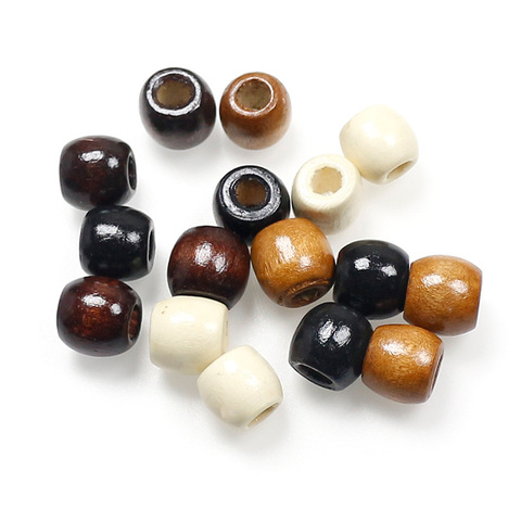 100pcs/lot Vintage Natural Wood Loose Beads 10mm 12mm Coffee/Brown/Beige Big Hole Oval Wooden Spacer Beads DIY Jewelry Findings ► Photo 1/6