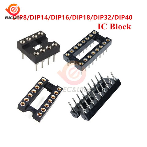 10Pcs/lot 40P 32P 28P 18P 16P 14P 8P IC Block Holder DIP8 DIP14 DIP16 DIP-8 DIP-40 DIP-32 DIP-28 IC Socket Adapter Connector ► Photo 1/6