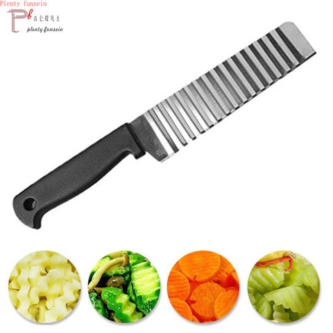 Stainless Steel Potato French Fry Cutter Serrated Blade Easy Slicing Banana Fruits Vegetable Slicer Wave Knife Chopper Kitchen ► Photo 1/6