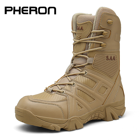 Men High Quality Brand Military Leather Boots Special Force Tactical Desert Combat Men's Boots Outdoor Shoes Ankle Boots Zapatos ► Photo 1/6