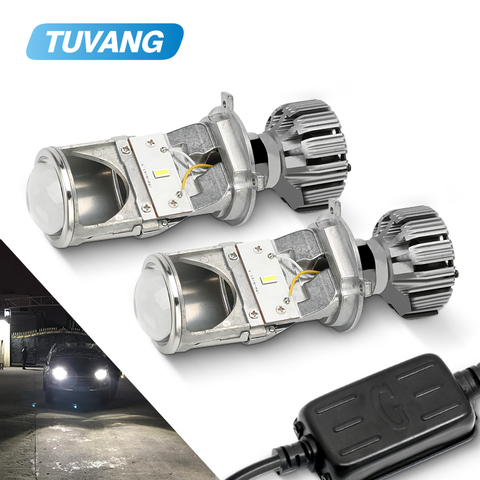 TUVANG 70W/Pair Lamp H4 LED Mini Projector Lens Automobles LED Bulb LED Conversion Kit Hi/Lo Beam Headlight 12V/24V 5500K White ► Photo 1/1