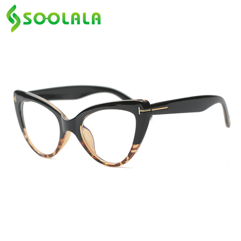 SOOLALA Cat Eye Anti Blue Light Reading Glasses Women Prescription Computer Eyeglasses Frame Female Reader Glasses +0.5 to 4.0 ► Photo 1/6