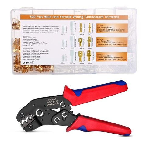 SN-48B superseal tool 600 pcs 2.8/4.8/6.3 plug terminal crimping pliers tool wire 0.5-1.5mm2  AWG 20-15 Wire Terminal Crimp kit ► Photo 1/5