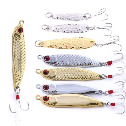 1Pcs 11g/16.5g/28.5g Sequined Gold/Silver Spoon Lure For Fishing Baits Sea Lures Tool Wobblers Spinner Pike Carp Bait ► Photo 1/6