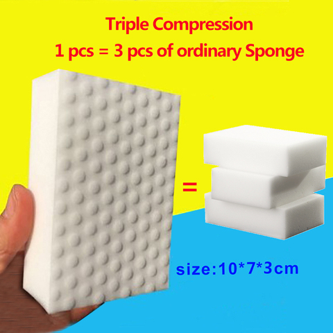 ZhangJi 40 Pcs High Density Magical Sponge Rub10*7*3cm/10*6*2cm Remove Dirt Oil Stain Flexible Washed Cleaning Wipe Kitchen Bath ► Photo 1/6