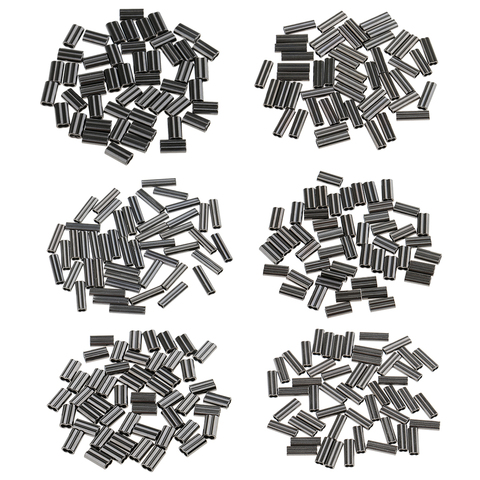 50pcs Double Barrel Crimp Sleeves Tube Fishing Tools for Fishing Line Leader Rigging Wire Rope Clips ► Photo 1/6