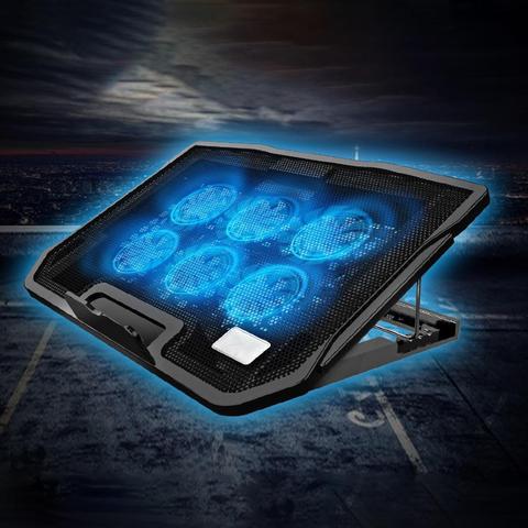 2 USB Ports Six Cooling Fans Laptop Cooler Pad Notebook Stand for 14/15.6Inch ► Photo 1/6