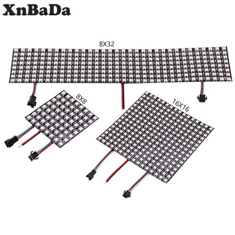 WS2812B LED Digital Flexible Individually Addressable Panel Light WS2812 8*8 16*16 8*32 Pxiels Module Matrix Screen DC5V ► Photo 1/6