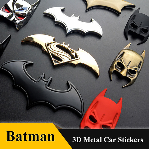 3D Car Stickers Cool Metal Bat Auto Logo Car Styling Metal Batman Badge Emblem Tail Decal Motorcycle Car Accessories Automobiles ► Photo 1/5