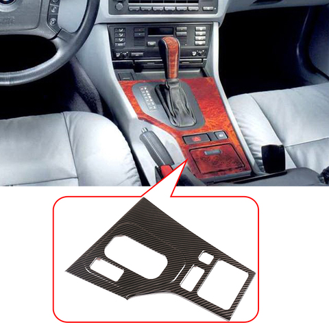 LHD Decorative Frame ABS Carbon Fiber Gear Shift Knob Panel Sticker Trim For BMW 5 Series E39 1998-2001 Car Accessories ► Photo 1/6