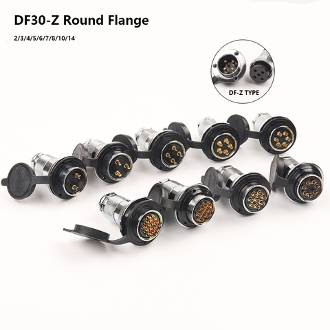 1 Set DF30 GX30 Aviation Connector 2 3 4 5 7 8 10 14 pin Female Plug & Male Socket Circular Flange Electric Wire Connector ► Photo 1/6