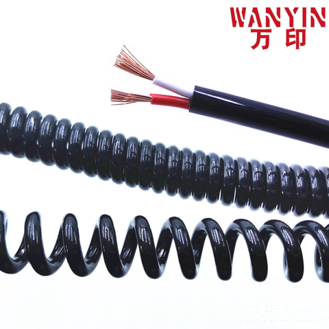 High quality spring spiral cable 2 core-3-4-5-6-8-9-10-12 core black telescopic power cord stretchable wire ► Photo 1/6