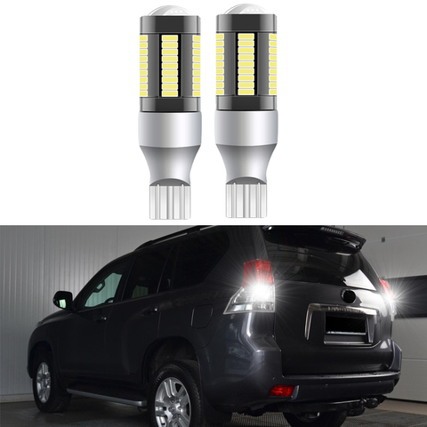 2pcs Super Brightness Back Up Reversing Lights For Land Cruiser Prado 150 2014 2015 2016 2017 T15 W16W 51SMD White Light Lamp ► Photo 1/6