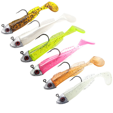 News 2 Replacement Lure Jigging Soft Bait Fishing Lures 5.6cm DIY Lead Head Jig Fish T Tail Sea Bass Lure Fishing Tackle ► Photo 1/6