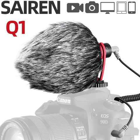 Ulanzi SAIREN Q1 Vlog Microphone Cardioid Mic Voice Recording Interview MIC for Nikon Canon Sony DSLR  iPhone Android SmartPhone ► Photo 1/6