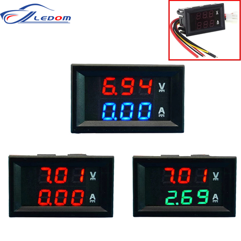 High Quality DC 100V 10A Voltmeter Ammeter Blue + Red LED Amp Dual Digital Volt Meter Gauge ► Photo 1/6