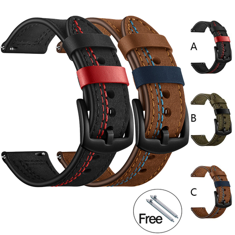Leather Strap for Huawei Watch gt 2e Smart Strap for Samsung Galaxy Watch 46mm 42mm Bracelet Watchband 22mm 20mm Leather Strap ► Photo 1/6