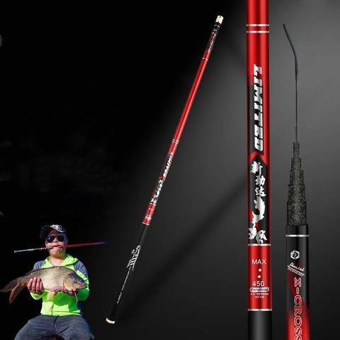 Ultralight Carbon Fiber Telescopic Fishing Rod 2.7 -10M Super Hard  Stream Pole ► Photo 1/6