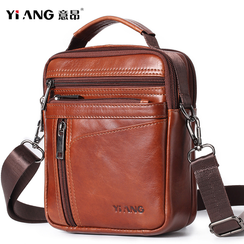 Design Brand Genuine Leather Men's Cross-body Messenger Bags Male Business Handbags Small Travel Cowhide Shoulder Bag For Phone ► Photo 1/1