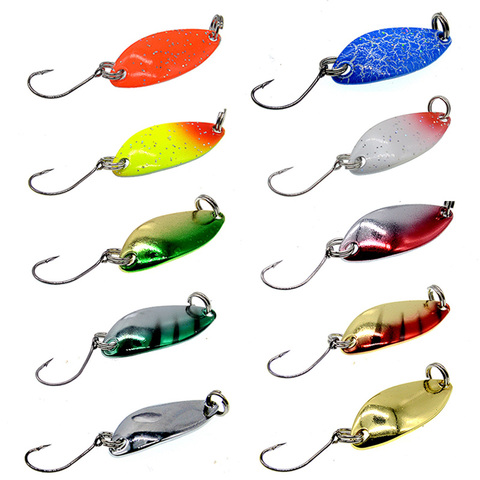 10pcs/Lot 2.5g Metal Spoon Lures Spinners Lure Sequin Artificial Fishing Hard Bait Fishing Hooks Tackle Accessories ► Photo 1/6