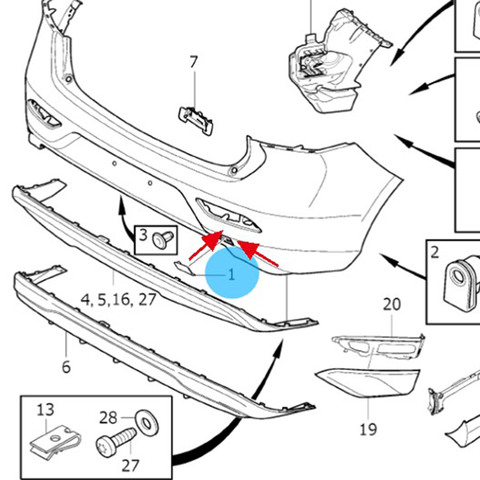 39814200 Rear Bumper Trailer Cover Trailer Hook Towing Tow Hook Cover For Volvo V40 2013-2016 Random Color ► Photo 1/1